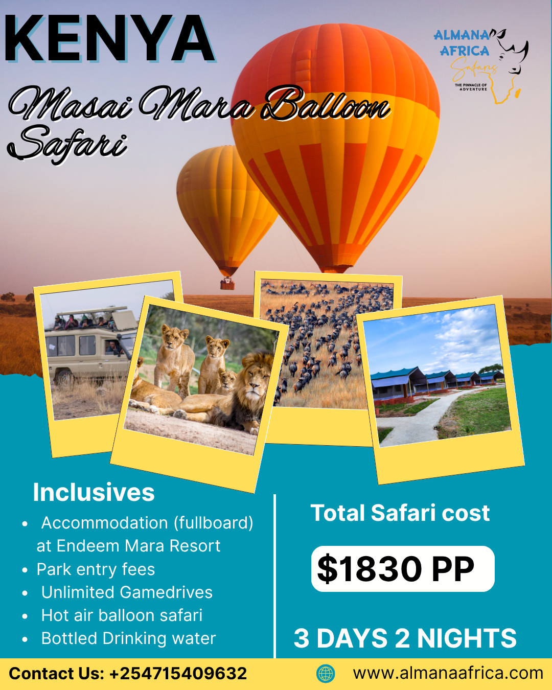 3 Days Masai mara Balloon safari